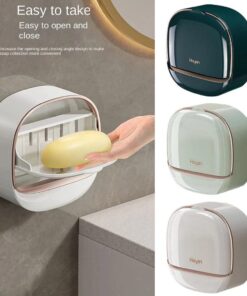 2Pcs New Luxury Waterproof Soap Dish Holder with Drain Tray
