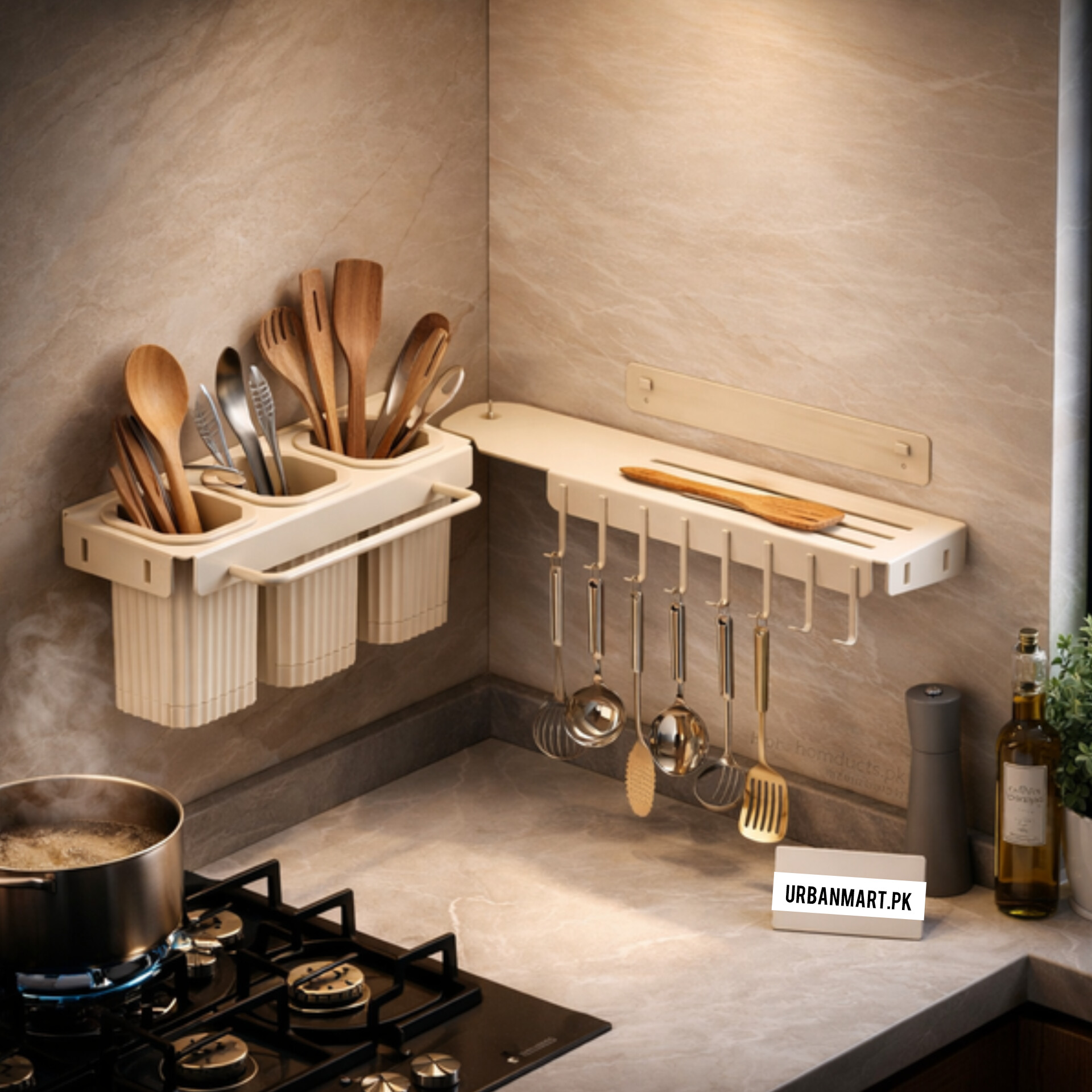 Foldable Wall Mountain Kitchen Organizer Rack & Storage Holder | Heavy Quality