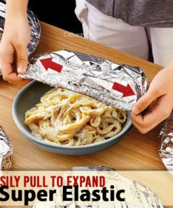 Alternative view of Pack Of 50 Reusable Aluminum Foil Food Wrap Covers