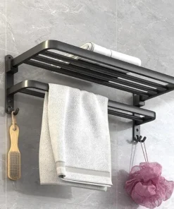 Aluminum No Drilling Movable Towel Rack