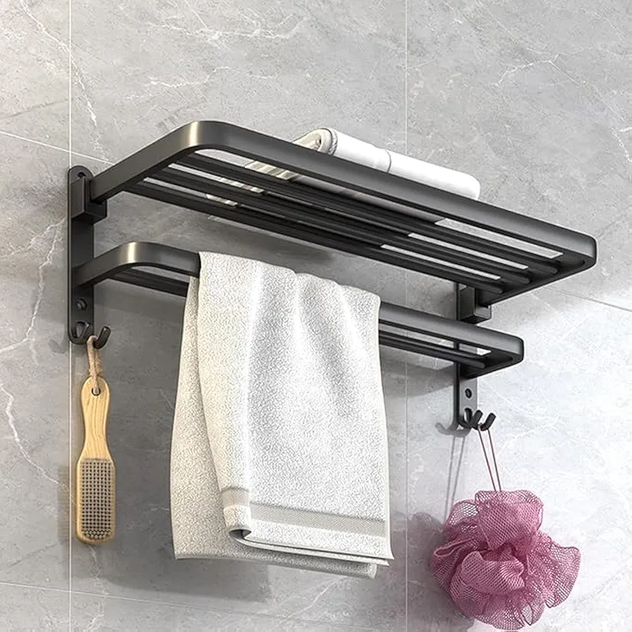 Aluminum No Drilling Movable Towel Rack